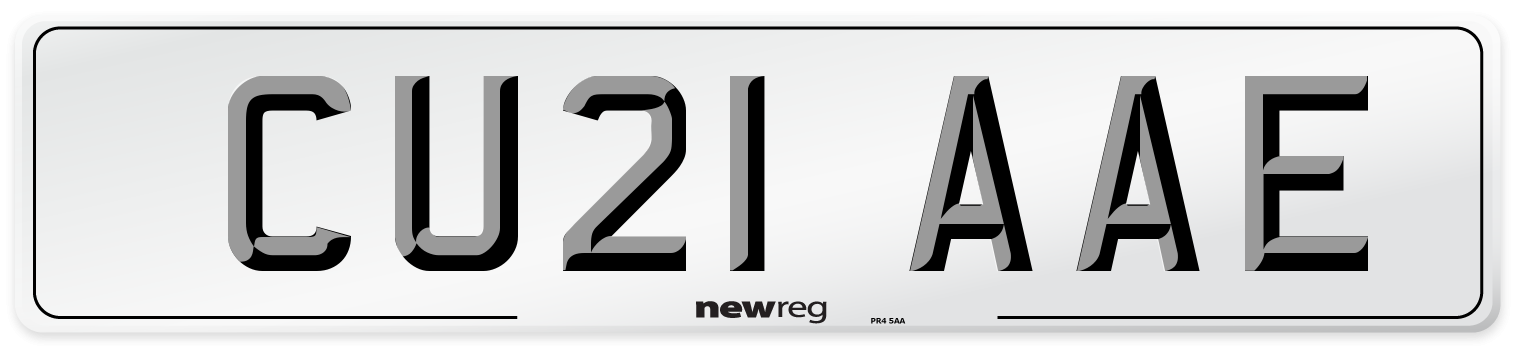 CU21 AAE Number Plate from New Reg